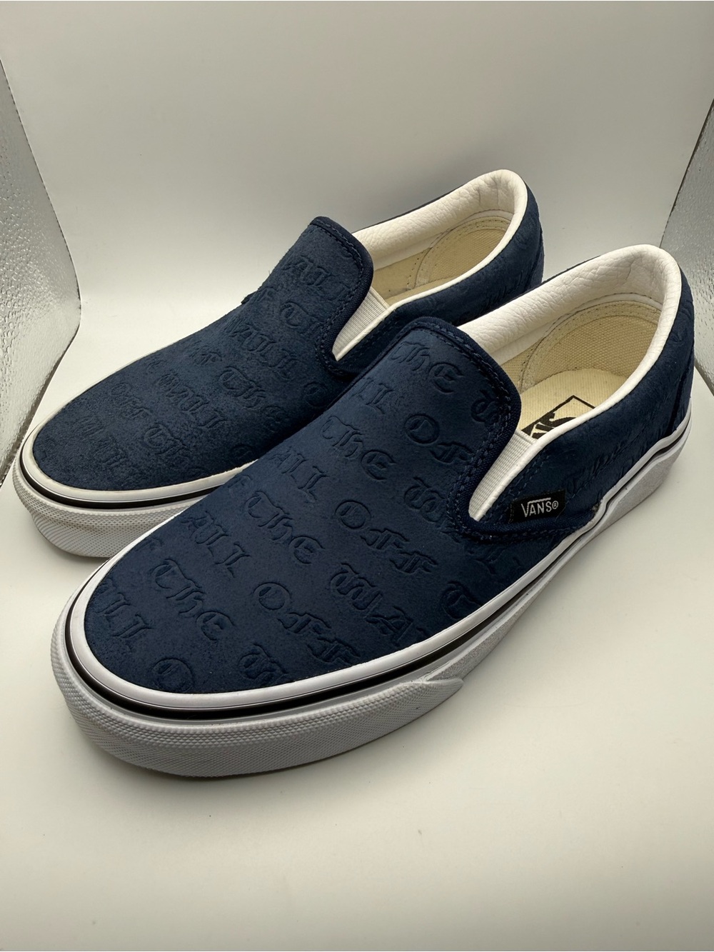 Vans Classic Navy Slip-On Deboss OTW Loafers Dress Blues Shoes Women 5.5